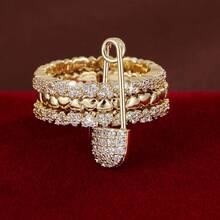 1pc Detachable Heart Design Cubic Zirconia Inlaid Women's Ring, Couple/Mother's Day Gift - Multicolor - View 8