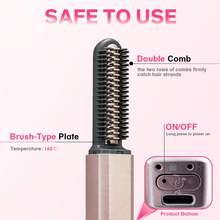 FollowBreak Wireless Charging Hair Straightener Brush, Mini Portable Hair Straightener Brush, Mini Bangs Brush, Suitable For All Hair Types, Anti-Scald Design, Lightweight And Portable, Create Perfect Hairstyles Anytime Anywhere, Suitable For Travel/Home/Outdoor Use - Multicolor - View 4