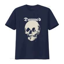 Cursed Skull Print T-Shirt, Unique Punk Rock Style For Bold Fashion Statements, Washed Vintage Streetwear, Breathable And Casual - Back - View 10