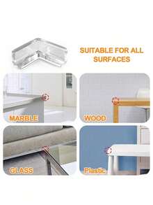 12pcs Silicone Transparent Furniture Corner Guards, Soft Edge Protectors, Corner Cushion Pads, Best Transparent Table Corner Bumpers, Protect Furniture And Cabinets From Sharp Edges - Multicolor - View 11