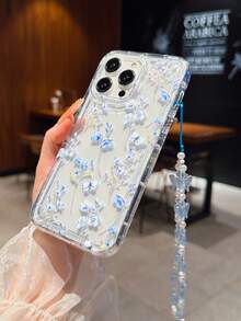 Ốp lưng điện thoại trong suốt họa tiết hoa bướm màu xanh dương Ins Style, tương thích với iPhone 16 Pro Max, XS, 11, 12, 12 Mini, 13, 14, 15, 16, 16 Pro Max, 15 Pro, 13 Pro Max, 17, 17 Air, 17 Pro Max, 12 Pro Max và các dòng máy A54 5G, A52, A14, A15, A12, S22, S21, A33 5G, Galaxy A50, S24, S23, Galaxy S10 5G, A32 5G, Galaxy A55 5G, S10, Galaxy S23 Ultra, A53 5G, A05, S25, Galaxy A24 4G, v.v. Kèm dây đeo hình bướm thời trang. - Màu xanh lam - Xem 5