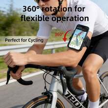 360° Rotatable Wrist Phone Holder With Armband, Suitable Compatible With Iphone//Android Smartphones, 2-In-1 Wrist & Arm Band Phone Holder For Fitness, Running, Hiking - Black - View 3