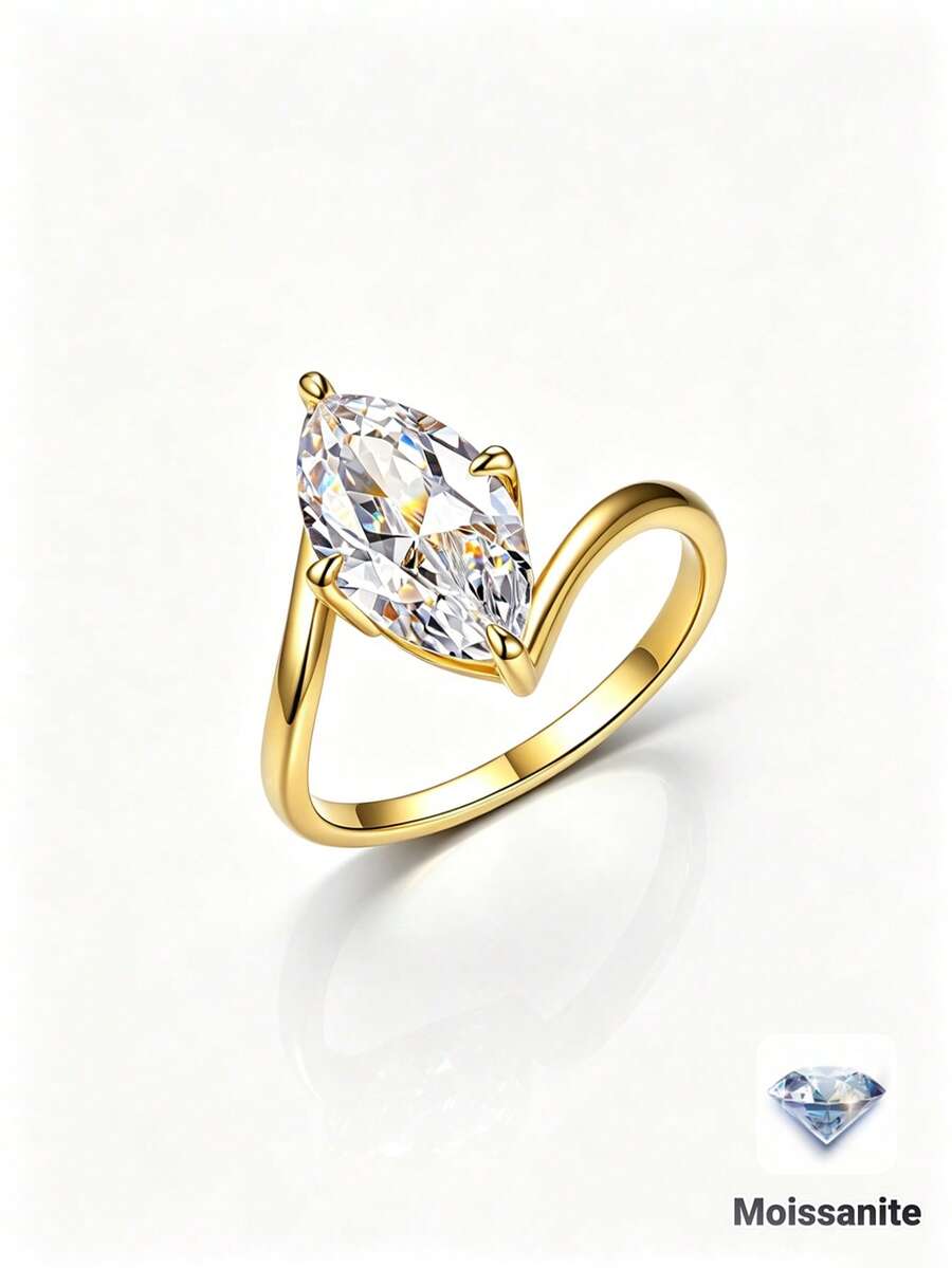 1 chiếc nhẫn bạc S925 đính đá Moissanite 3CT hình mắt độc đáo, thời trang và sang trọng, phù hợp cho cô dâu, lễ đính hôn, đám cưới, đeo hàng ngày, quà tặng ngày lễ. - Nhiều màu - Xem 1