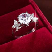 1pc Elegant Countryside Style Butterfly Design Cubic Zirconia Women's Ring, Casual Gift - Multicolor - View 24