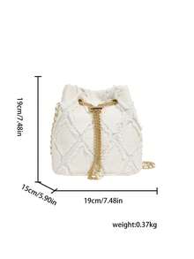 Dedoo Women's Minimalist Chain Strap Zebra Print Crossbody Bag - White - View 3