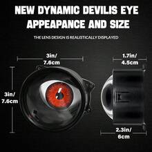 1/2PCS LED Devil Eye Ball Car Headlights, Personality Dynamic Demon Eyes Display, 6 Available Pattern Modes With Color Lenses, Universal 12-36V Front Eyeball Lights For Motocycles Off-Road Vehicles Trucks Etc - 2 PCS - View 3