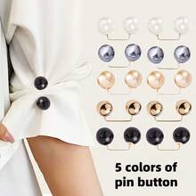 1/2/4 piezas Clips de dobladillo de mezclilla con perlas, Clips de cobertura del pecho, Clips antideslizantes para zapatos, Ajustadores de longitud de pantalones - Estilo perla - Ver 11