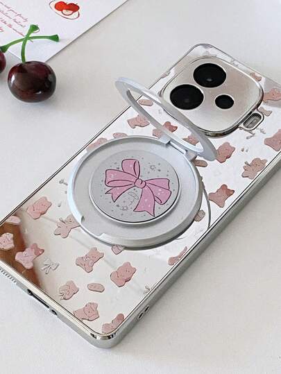 Cute Flower/Bow Foldable Rotating Phone Ring Holder Stand, Compatible With IPhone 17 16 15 14 13 Pro Max / Android
