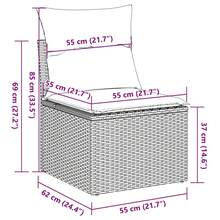 vidaXL Salon de jardin avec coussins 5 pcs marron résine tressée - A - Voir 11