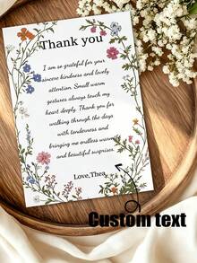 Tarjeta de felicitación personalizada, tarjeta de agradecimiento personalizada para fiestas, adecuada para bodas/cumpleaños/Día de la Madre/aniversarios/regalos/fiestas festivas, tarjeta de agradecimiento con texto personalizado, tarjeta de felicitación con sobre personalizado, tarjeta personalizada, tarjeta de mensaje de regalo personalizada, nota de agradecimiento personalizada - Tarjeta de agradecimiento - Ver 1