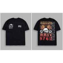 DARCSPORT American-Style  Retro T-Shirt For Couples, Men's Top, Pure Cotton Loose-Fit Round-Neck T-Shirt - 黑色 - 查看 8