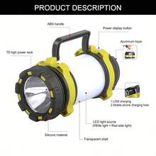 High Lumen Tactical Spotlight And LED Camping Lantern Combo With USB Power Bank, IP6 Waterproof Heavy Duty Searchlight Featuring 500 Meter Distance, Power Display, 4 Modes, And Red Strobe For Power Outages And Night Hiking - Multi-mode Tent Lamp - View 4
