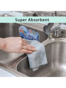 Reusable Magic Cleaning Cloth, Suitable For Cleaning Kitchen, Mirror, Glass, Tableware, Screen And Car Window, Durable And Practical, Random Color - Multicolor - View 10