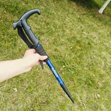 Bastone da trekking regolabile in 4 sezioni, in lega di alluminio con impugnatura a T, bastone da passeggio unisex adatto per alpinismo, escursionismo, campeggio - Multicolore - Visualizzare 3