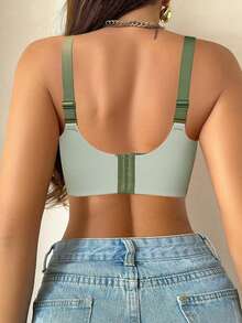 4 Pcs  Women's Comfortable And Breathable Color-Blocked Sports Bra Set, Bralettes For Women,Bras For Women,Full-Cup Warm Bra, Lifts And Flattens The Abdomen, Side Shaping, Suitable For Yoga.  Powerful Push Up Seamless Bra Powerful Anti-Sagging Super Gather Wireless Underwear Bra - Nhiều màu - Xem 2