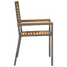 vidaXL Chaises empilables de jardin 2 pcs Marron et gris - A - Voir 6
