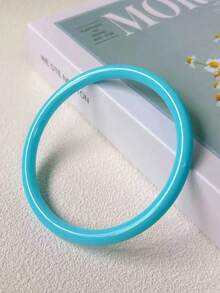 4pcs Elegant Retro Acrylic Round Bangle Bracelets For Women, Fashionable Simple Design, Suitable For Casual Wear And Occasions - Multicolor C - View 5