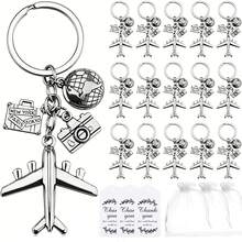 30pcs/Pack Airplane Keychain Assortment, Including 10pcs Travel Keychain, 10pcs Clear Organza Bags And 10pcs Thank You Tags, Earth Camera Travel Airplane Keychain Party Wedding Gift DIY Keychain Pilot Travel Lover Adult And Aviation Enthusiast Accessory - View 2