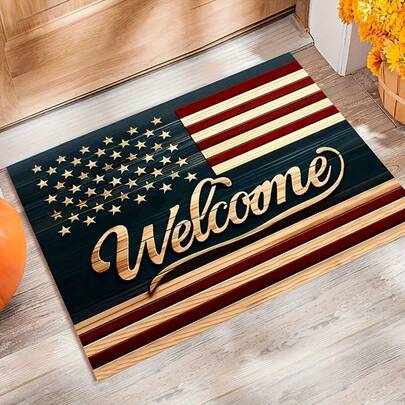 American Flag Doormat - Anti-Slip Front Door Rug, Entry Mat For Home, Yard, Garden 20X32 Inches, Patriotic Design With Stars & Stripes, Welcome Mat For Indoor Outdoor, For Home Decor Rug, House Decor Mat