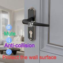 4/8/12 pièces Butoirs de porte en silicone transparent, Protecteurs de poignée de porte, Protège-mur de bouton, Convient pour les portes de chambre à coucher et de salle de bain, Décoration de maison, Décoration de chambre, Anti-collision insonorisante pour la pépinière - Transparent - Voir 5