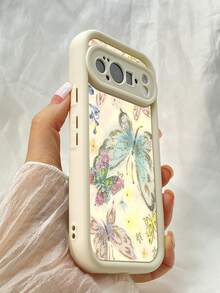 NR32 蝶と桜,対応するPixel 10 9 8 Pro 9A 8A ケース、対応するiPhone17 16 15 14 13 12 11 Pro Max 7 8 16 15 14 Plus 16e 17e 17 Air ケース、フルカメラ保護ソフト TPU ケース、キャンディカラーエンジェルアイラダーマットシリコン肌に優しいタッチフォンケースカバー（女性＆女の子向け） - ホワイト - チェックする 3