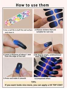 Set de 5 pegatinas de arte de uñas impermeables de colores dopamina de cobertura total para el verano, tiras de esmalte de uñas de unicolor vibrante, adecuado como regalo de arte de uñas para mujeres, apto para todas las uñas de mujer - Multicolor - Ver 10