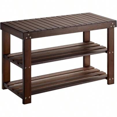 Shoe Rack, 3 Tier Sturdy Shoe, Storage Shoe Organizer, Holds To 300lbs Entryway Bedroom Living Room Balcony, Brown