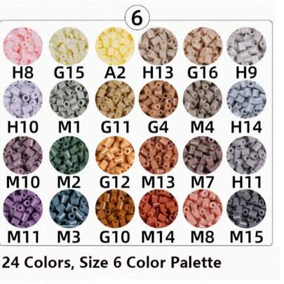 24 màu/12000 hạt, gói hạt nhựa nung chảy 2.6mm, hạt nhựa thủ công tạo hình pixel art, tranh ghép 3D, hạt ủi.