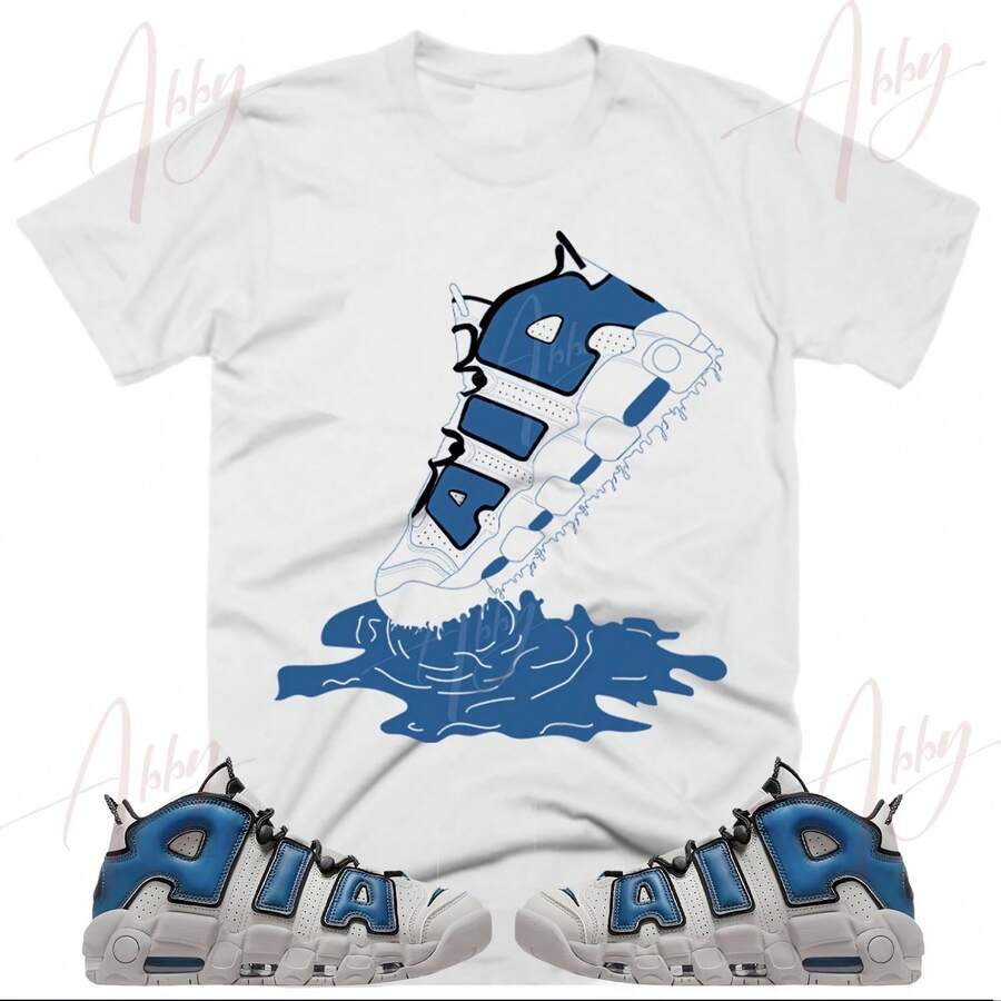 Shirt With Dripping Shoes To Match Uptempo Burnished Teal, Uptempo Burnished Teal Shirt, T-Shirt With Uptempo Burnished Teal Sneakers - 款式 - 查看 1