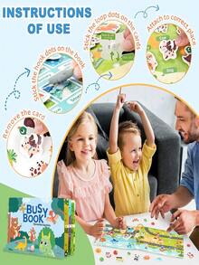 1 Set Of Reusable Sticker Books, Suitable For Children Over 3 Years Old, To Cultivate Children's Letter Learning And Vocabulary Abilities,And Prepare A Fun Interactive Learning Gift For Children - 彩色 - 查看 3
