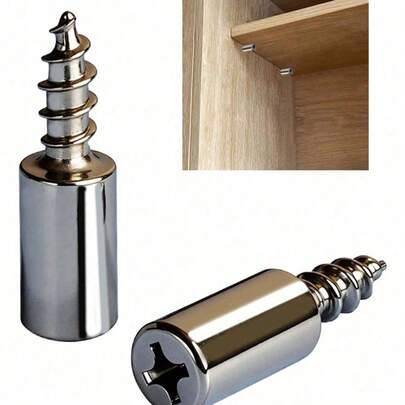 Bộ 20 chốt đỡ kệ đa năng kèm ốc vít, thích hợp cho tủ, kệ sách, tủ quần áo và đồ nội thất, dễ lắp đặt, cố định chắc chắn.