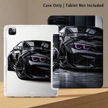 1pc Acrylic Crystal Tablet Protective Case With Car Pattern Painting Effect, Foldable Stand, Compatible With Honor////Apple And Tablets, Auto Wake/Sleep Function, Pen Slot, Multi-Angle Adjustable Stand - Perfect Daily Protection, Great Gift - Multicolor - View 6