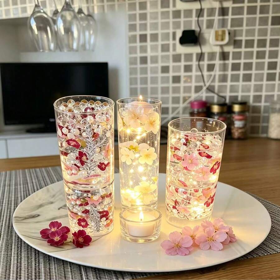 50/100 bông hoa anh đào nhân tạo để trang trí bình hoa, hoa giả, thích hợp cho các bình hoa trang trí có nến nổi, hoa anh đào hồng nổi, hoa trang trí bình hoa sống động như thật, thích hợp cho trang trí bàn tiệc cưới, tiệc tùng, quầy bar tại nhà, nhà hàng, trang trí nhà cửa, trang trí phòng, bình hoa thủy tinh.