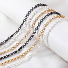 1m Fashion Embossed Round O-Shape Copper Chain, Suitable For DIY Handmade Bracelet, Necklace, Jewelry Accessories - DIY Chain - View 3