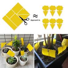 Kensizer 20-Pack Fruit Fly Trap, Yellow Sticky Gnat Traps Killer For Indoor/Outdoor Flying Plant Insect Like Fungus Gnats, Whiteflies, Aphids, Leaf Miners - 6x8 In, Twist Ties Included - 20-Pack - 查看 5