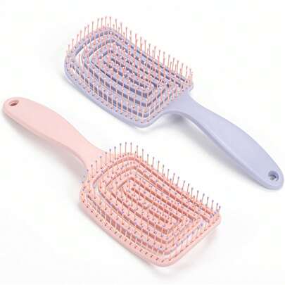 2 paquets Brosse à cheveux démêlante pour cheveux mouillés et secs, brosse démêlante incurvée pour femmes et hommes - n'arrache pas, élimine les nœuds, accessoires de soins des cheveux bouclés, lisses et épais