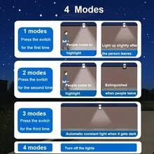 1pc/2pcs Outdoor Clip-On Solar Lights, Outdoor Lighting, With Motion Sensor Floodlight, 45 LED Solar Lights, 3 Modes, Solar Pathway Lights, Suitable For Outdoor Fence, Chain, Camping (1500mAh) - Solar - View 4