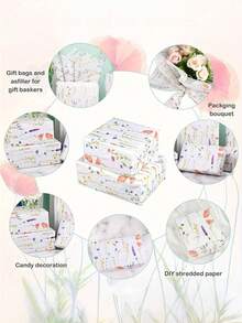 50pcs/20pcs/10pcs Colorful Lavender Printed Wrapping Paper, Floral Wrapping Paper, Art Paper, Gift Box Lining Paper, Tissue Paper, Suitable For Flower Wrapping, Gift Wrapping, Baking Wrapping And DIY Crafts, Perfect For Birthday Parties, Weddings, Team Thank-You Parties And Other Holiday Parties. - Multicolor - View 4