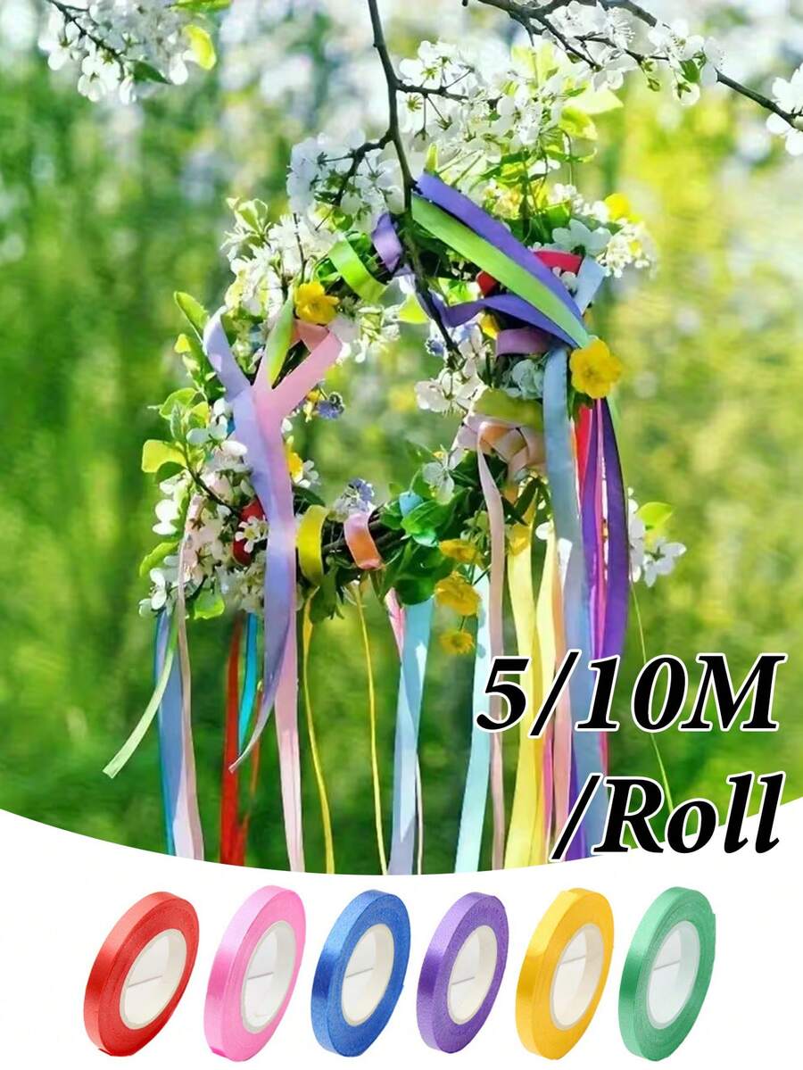 Colorful Ribbon - Multi-Purpose Bright Bows Suitable For Gift Wrapping, Celebration Decoration, Wedding And Birthday - Perfect For Projects And Balloon Displays, Holiday Decoration | Colorful Ribbon Set | Packaging Tape - Multicolor - View 1