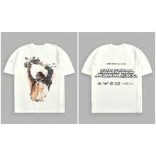 DARCSPORT American-Style  Retro T-Shirt For Couples, Men's Top, Pure Cotton Loose-Fit Round-Neck T-Shirt - T251009 Trắng - Xem 12