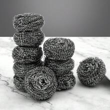12个/包不锈钢清洁球，高品质防锈防剥落钢丝绒垫，适用于清洁餐具、锅具、炉灶，可重复使用家用清洁用品 - 12Pcs - 查看 8