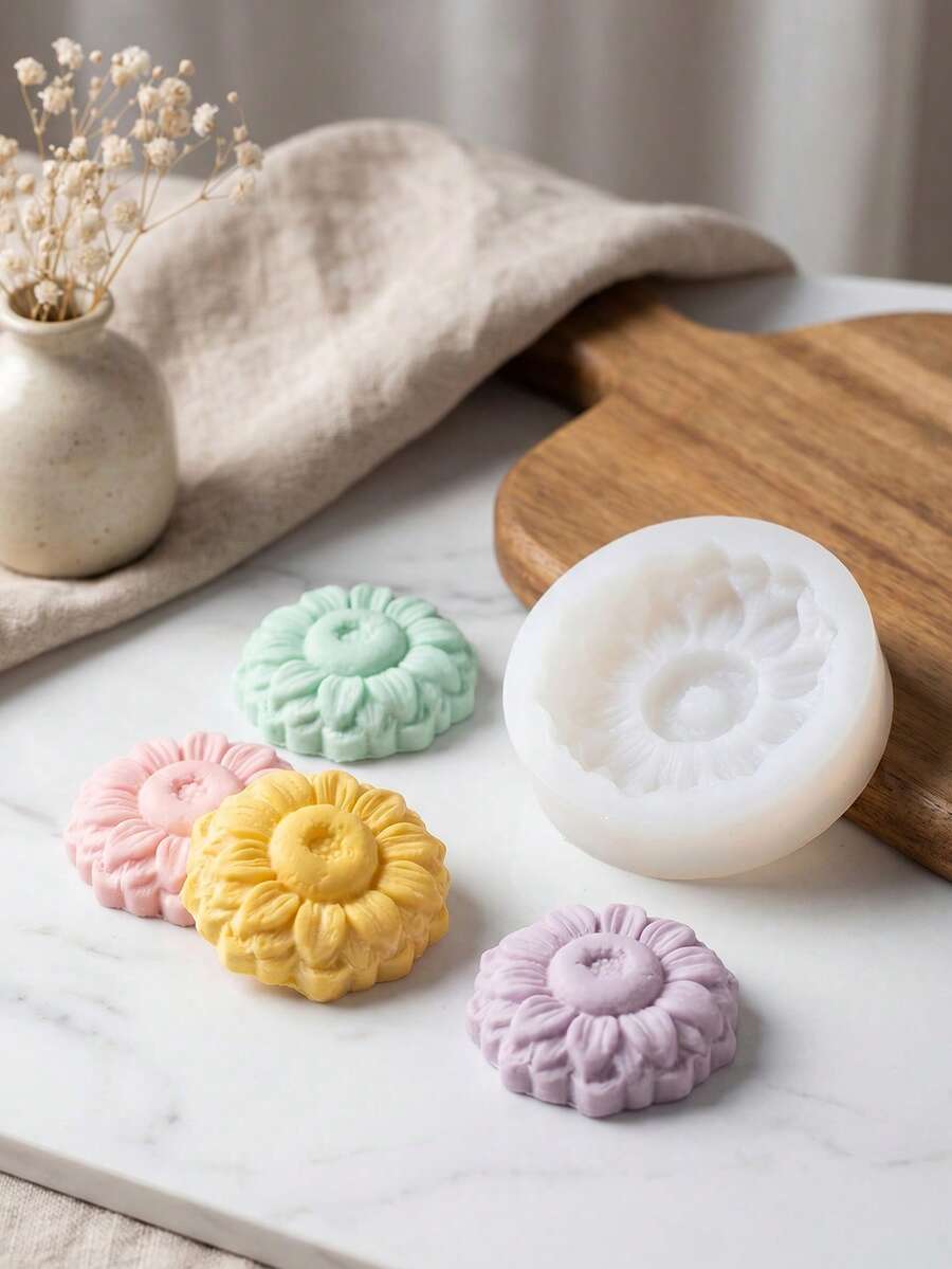 1 khuôn silicon hình hoa, khuôn silicon làm sô cô la, thích hợp để trang trí bánh ngọt và bánh cupcake, kẹo và pudding. - Nhiều màu - Xem 1