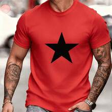 1 Piece Funny T-Shirt With Dinosaur And Cookie Humorous Style For Men. Available In Various Colors. - Red - View 1