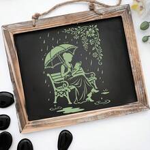 A Reusable Template, Very Suitable For Handmade, Is An Elegant Lady In The Rain Pattern, Containing Raindrops And Human Figures, Size 11.7x8.3 (30x21cm) - A - View 5
