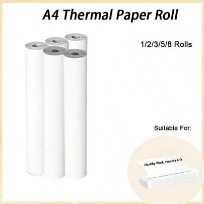 Giấy in nhiệt khổ A4, kích thước 210*30mm, đóng gói 2/3/5 cuộn, giấy in liên tục khô nhanh, lý tưởng cho máy in cầm tay, thích hợp cho các chuyến công tác và sử dụng ngoài trời.
