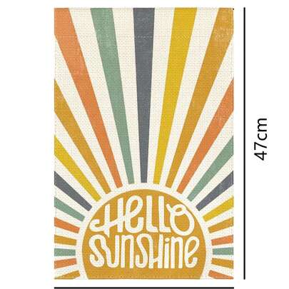 Hello Sunshine' Boho Sunflower Garden Flag, Double-Sided Vintage Rainbow Yard Flag, Suitable For Porch, Patio, Lawn