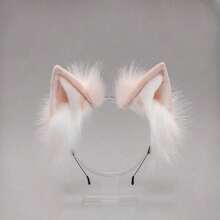 Diadema con orejas de animal hecha a mano, Clip para el cabello con orejas de gato/cola de zorro, Accesorios para el cabello con orejas y cola de animal realistas - A - Ver 15
