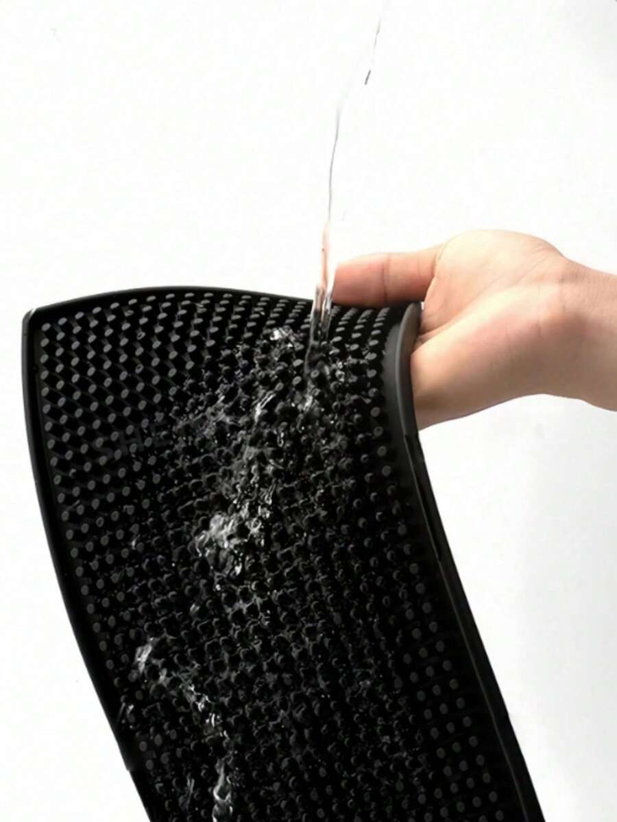 Alfombrilla de goma para cortar el cabello y alfombrilla de bar, alfombrilla de herramientas para cortar el cabello, alfombrilla antideslizante de PVC para recortadora eléctrica, alfombrilla flexible antiderrame, adecuada para peluquerías y accesorios de bar - Negro - Ver 1