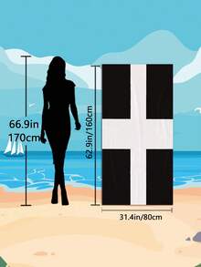 1条超大黑白十字印花沙滩巾，可作泳巾、浴巾、时尚沙滩毯，采用超强吸水柔软超细纤维材质，轻便易携，防风防晒，易于清洁，适合夏季旅行、度假、游泳、健身、瑜伽、浴室装饰。建议常规尺寸和超大尺寸（60*100厘米为小尺寸，建议150厘米或以上）。 - 十字 - 查看 16