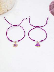Bộ 2 món dây xích chân thời trang nữ cho tiệc bãi biển mùa hè, mặt dây chuyền cá nhân hóa chủ đề sinh vật biển, dạng đan co giãn kéo giãn, đeo hở cổ chân - có thể đeo hàng ngày hoặc làm quà tặng - không kèm hộp quà - Lắc chân - Xem 5